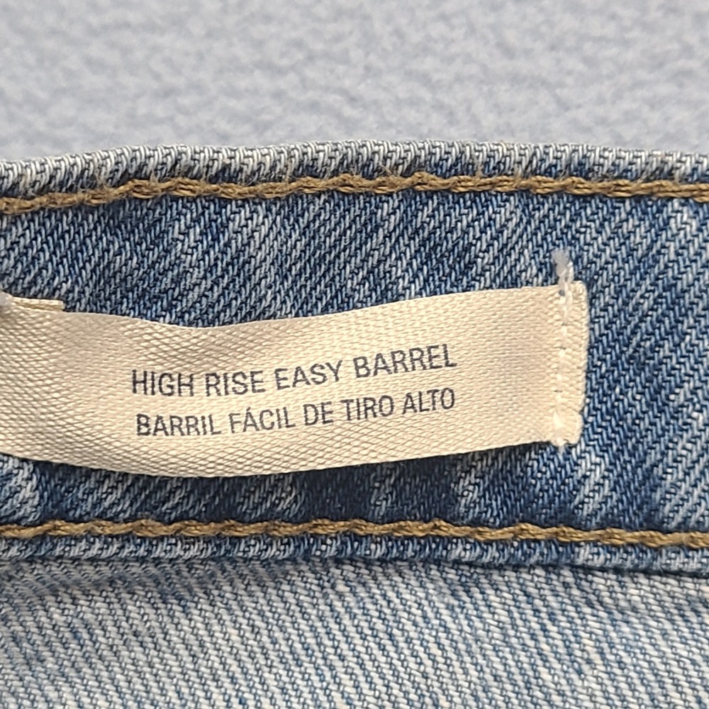 Universal Thread Barrel Jeans Womens 14 Light Wash Excellent High Rise Denim - Picture 6 of 8